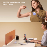 Ugreen 100W Fast Charging Retractable USB Type-C Cable 1M Purple image 4
