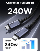 Ugreen USB4 GEN4 240W USB-C To USB-C Cable (black) image 3