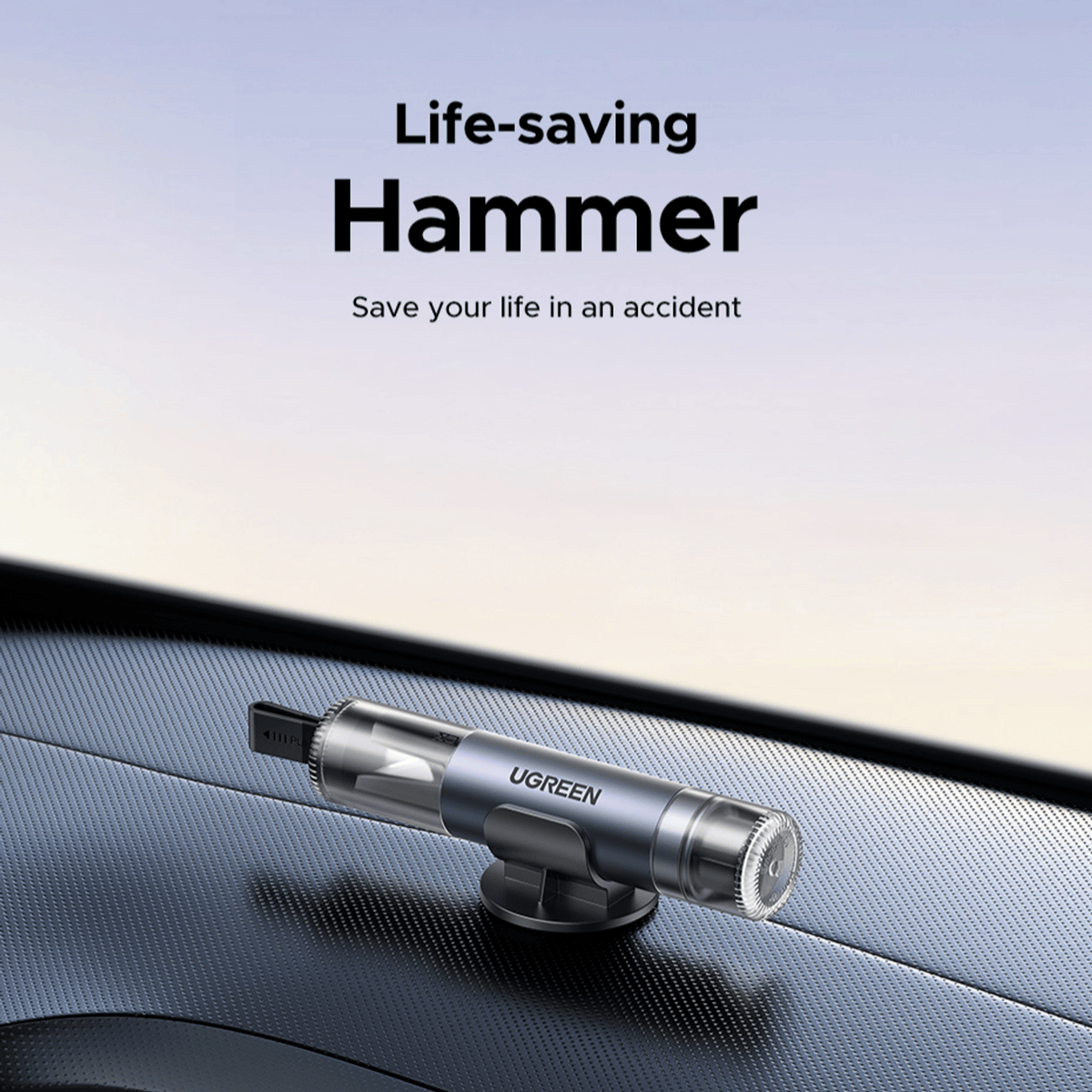 Ugreen 2-IN-1 Car Window Breaker And Safety Belt Cutter image 3