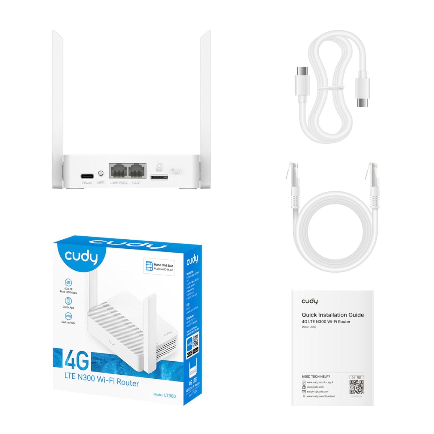 Cudy 4G Lte N300 WI-FI Router White image 5