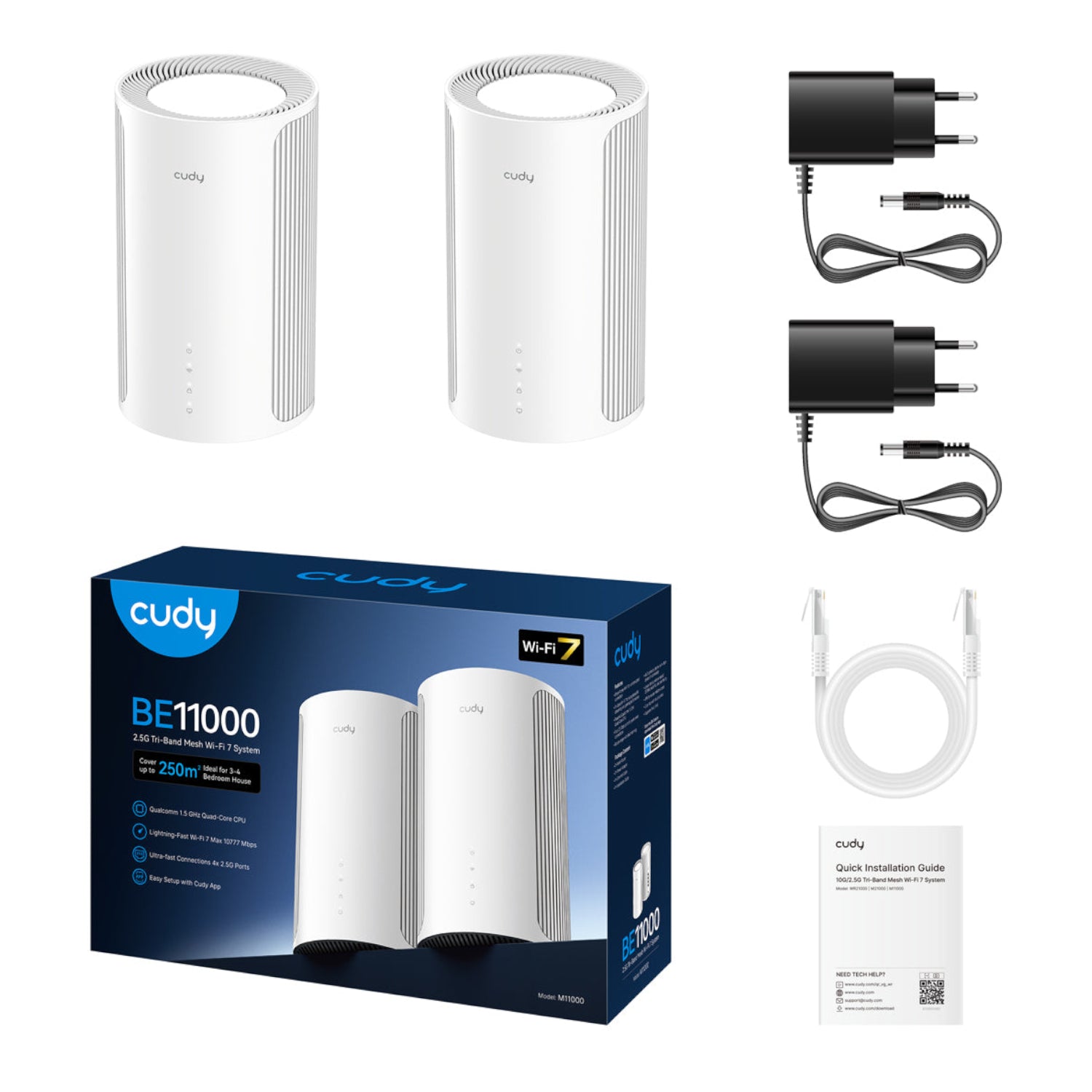 Cudy BE11000 WI-FI7 Tri-Band Mesh WI-FI System 2 Pack image 2