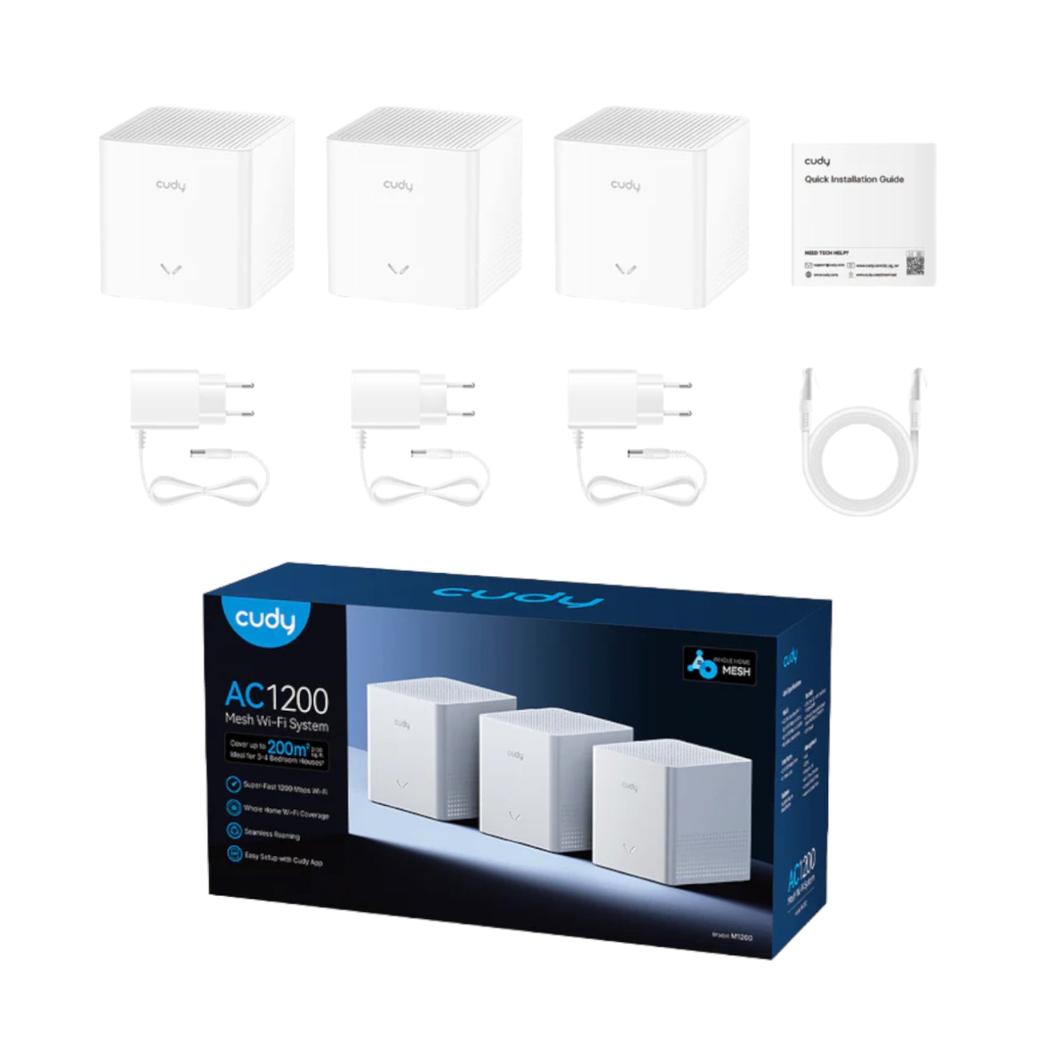 Cudy AC1200 Mesh WI-FI System (V2) 3PACK image 4