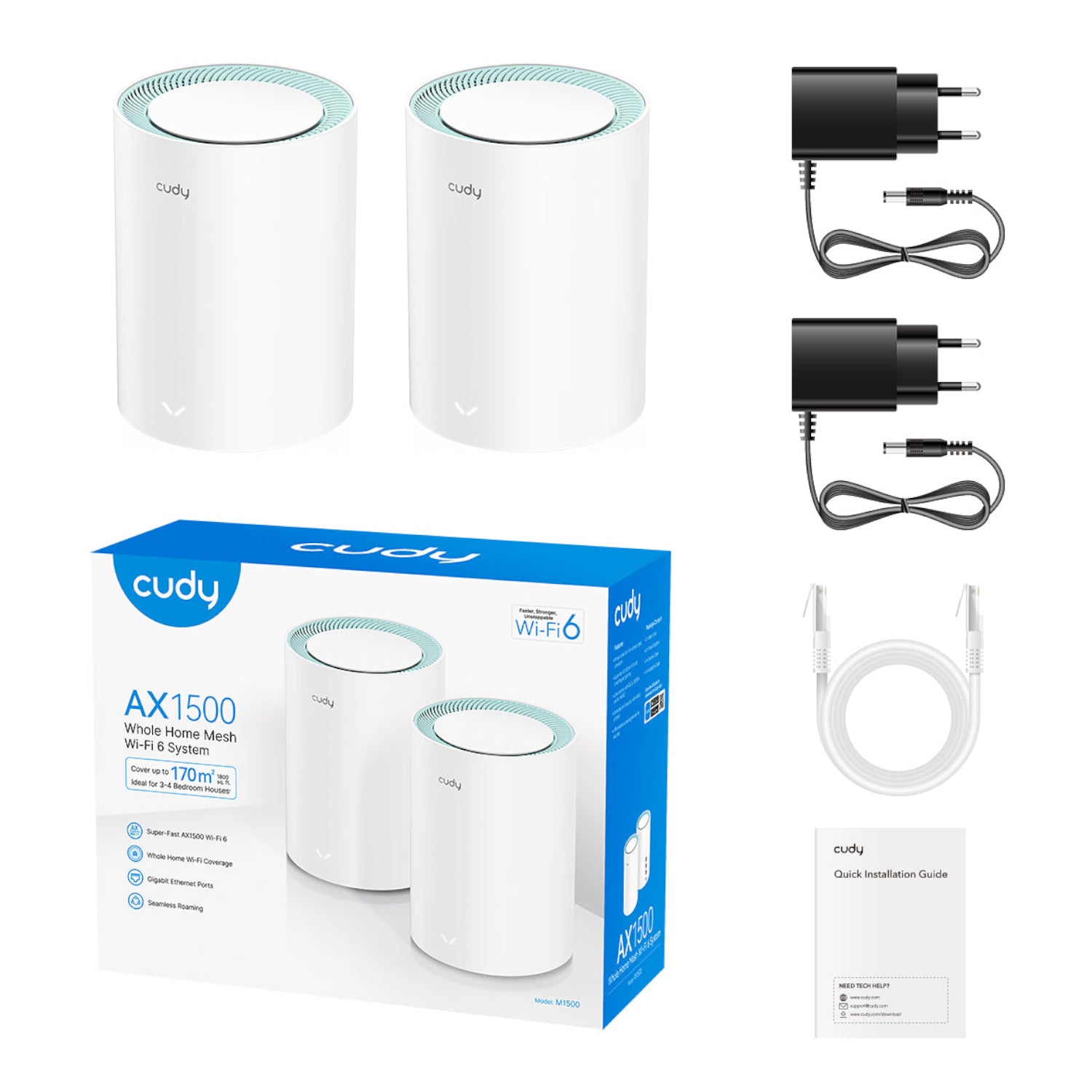Cudy AX1500 Gigabit Mesh WI-FI 6 System – 2 Pack image 2