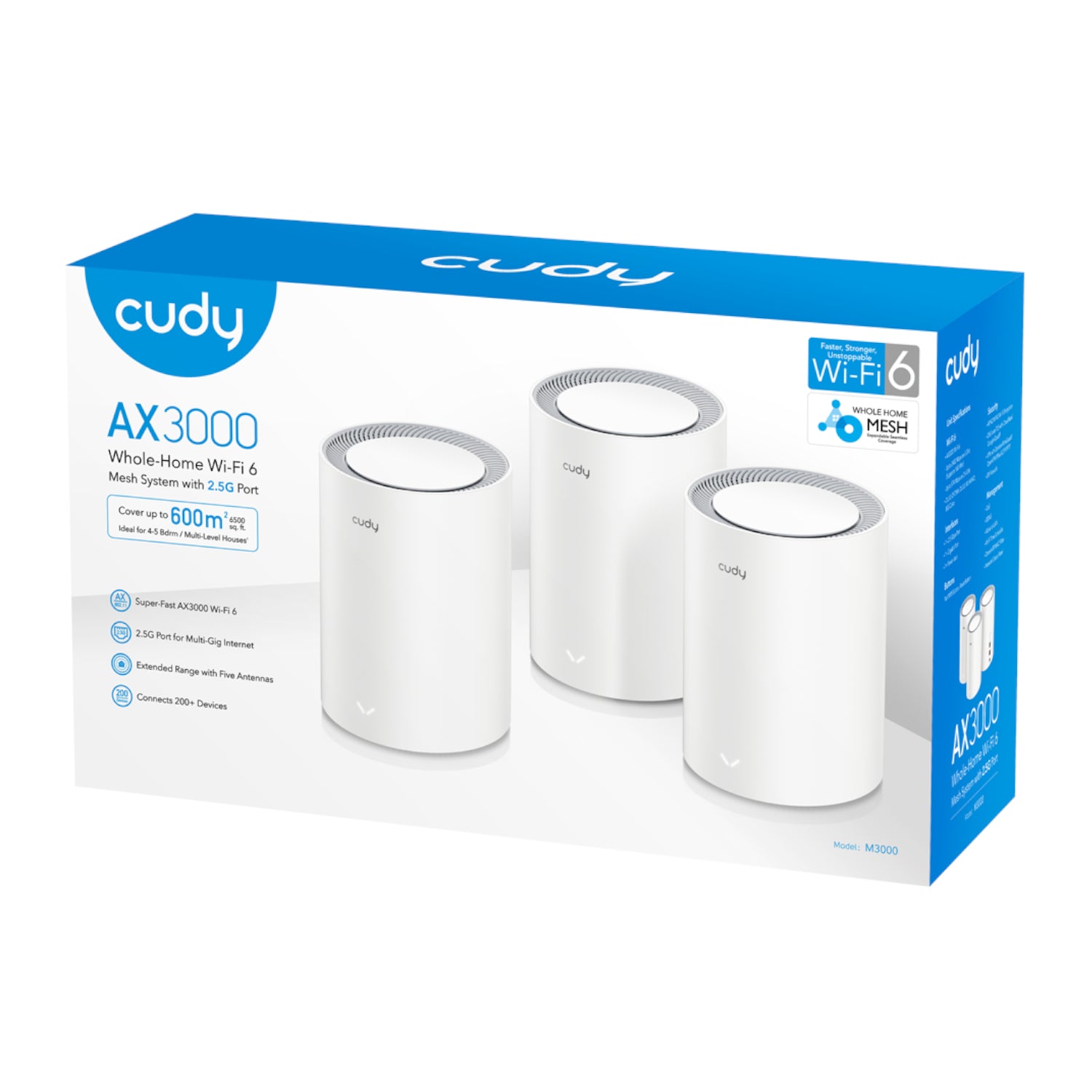 Cudy AX3000 WI-FI 6 Mesh Kit 3 Pack White image 4