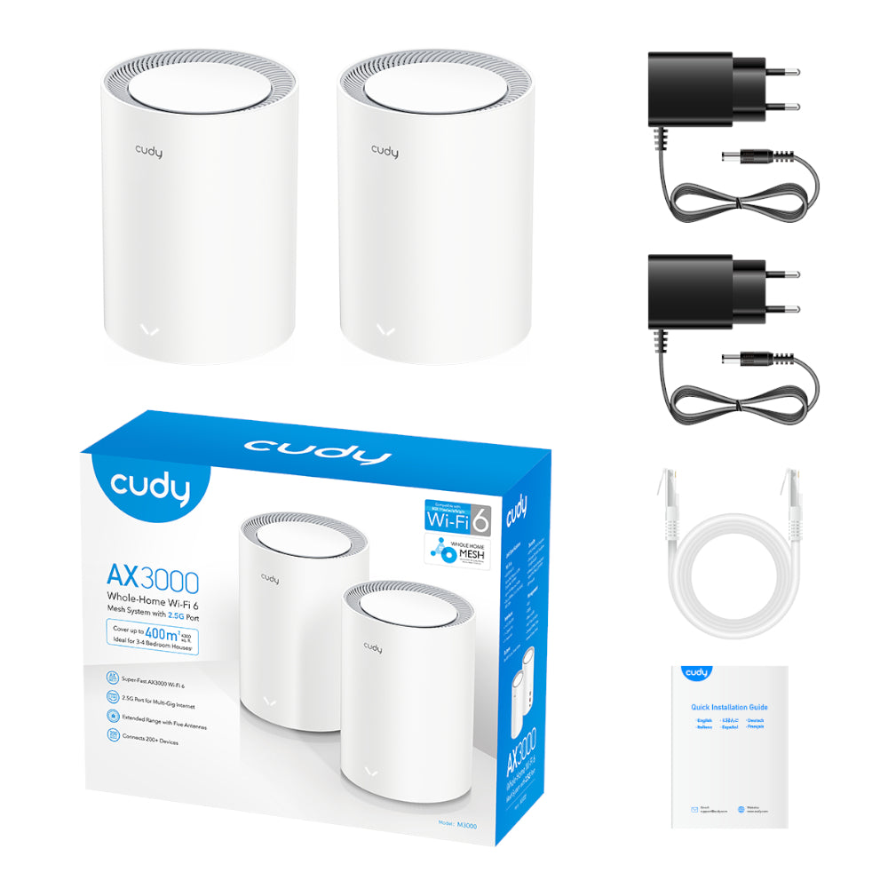 Cudy AX3000 WI-FI 6 Mesh Kit 2 Pack White image 6