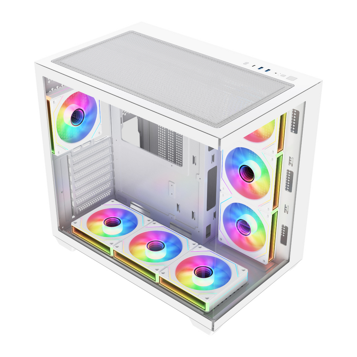 Fsp M341 ATX Dual Chamber Mid Tower Gaming Chassis White image 3