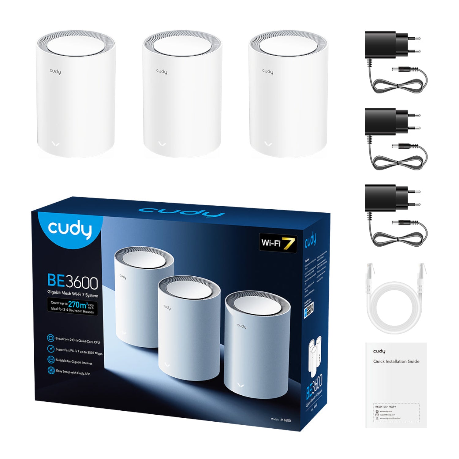 Cudy BE3600 Gigabit Mesh WI-FI 7 System – 3 Pack image 5