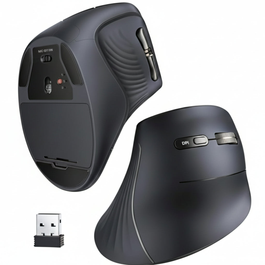 Ugreen Multi-Mode Vertical Mouse Bluetooth And 2.4G Wireless–black image 3