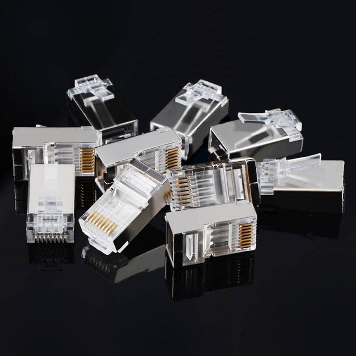 Ugreen NW111 RJ45 CAT6 Ethernet Network Head 100 Pack Silver/Transparent image 5