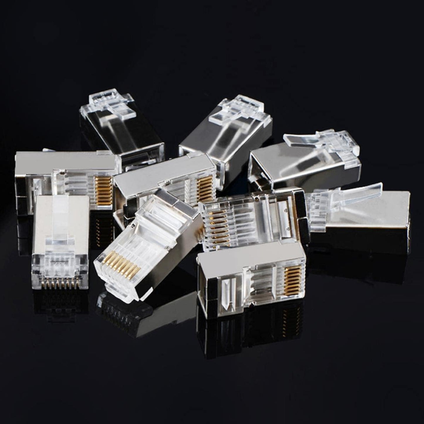 Ugreen NW111 RJ45 CAT6 Ethernet Network Head 100 Pack Silver/Transparent image 5