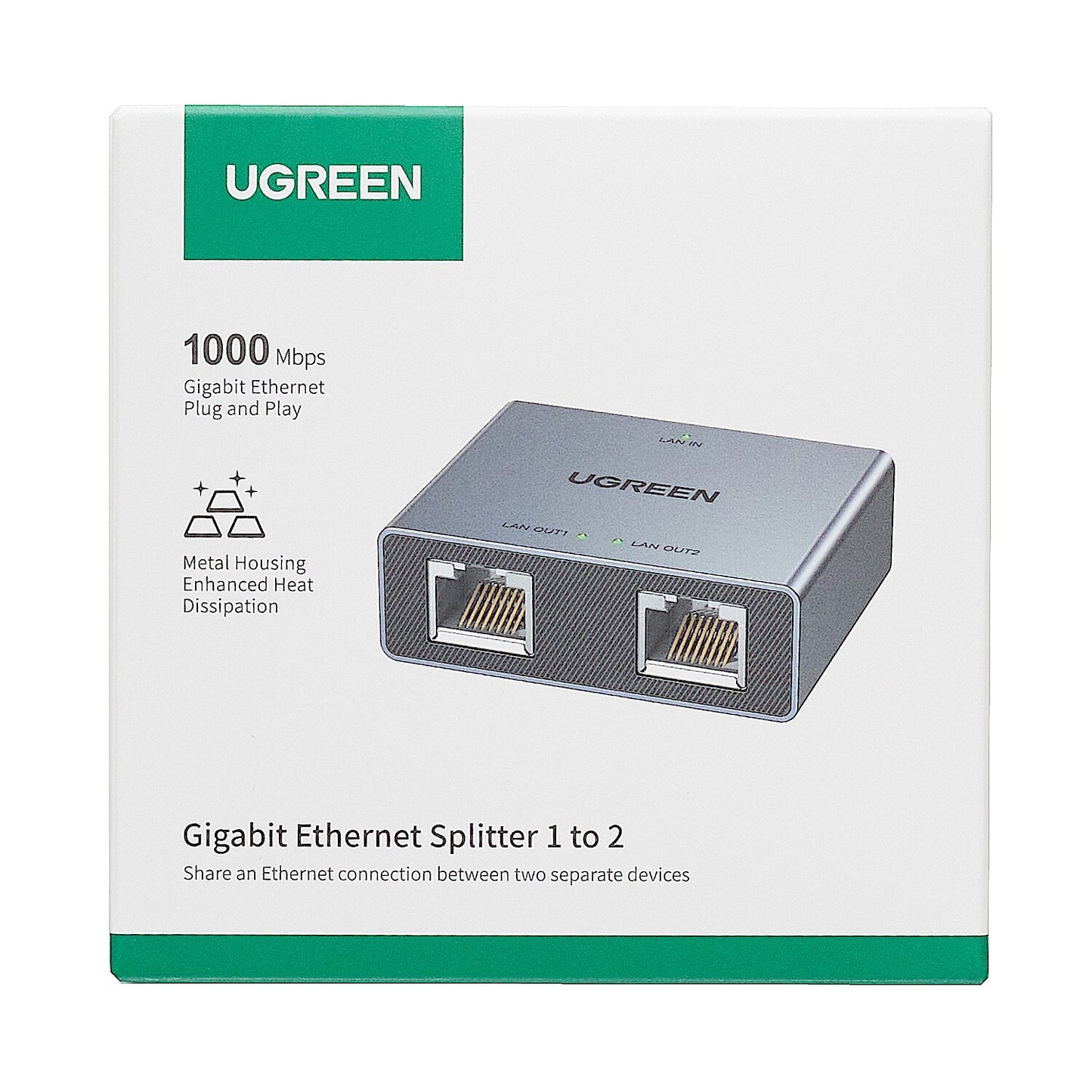 Ugreen 1-TO-2 Gigabit Ethernet Splitter, 1000MBPS LAN Network Adapter image 5