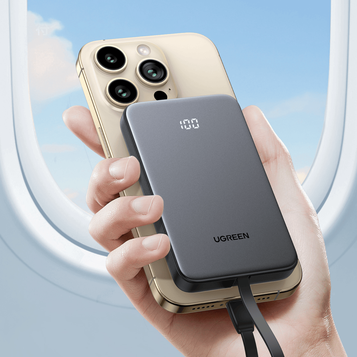 Ugreen 10000MAH 20W Power Bank With Built-In Cable image 5