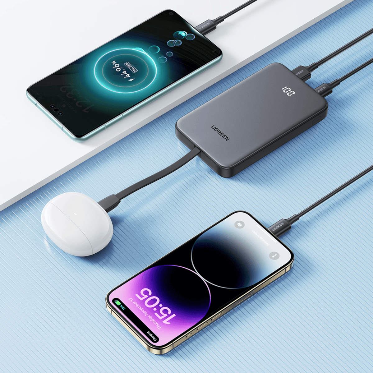 Ugreen 10000MAH 20W Power Bank With Built-In Cable image 6