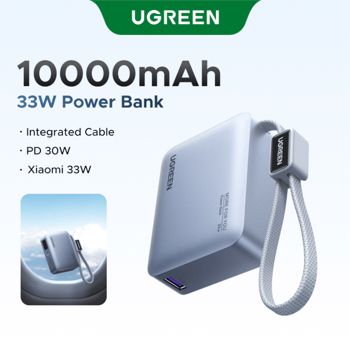 Ugreen Nexode 10000MAH 30W Power Bank With Built-In USB Type-C Cable image 6