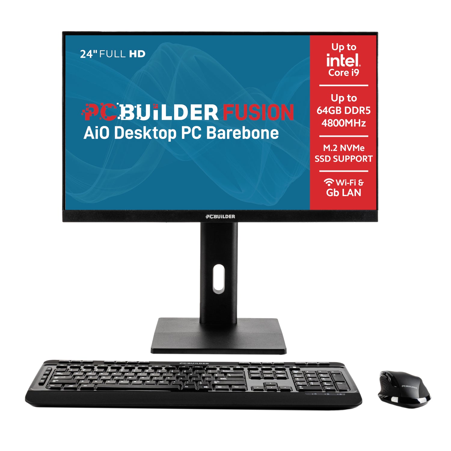Pcbuilder Fusion 24" DDR5 All-In-One Office Desktop Barebone
