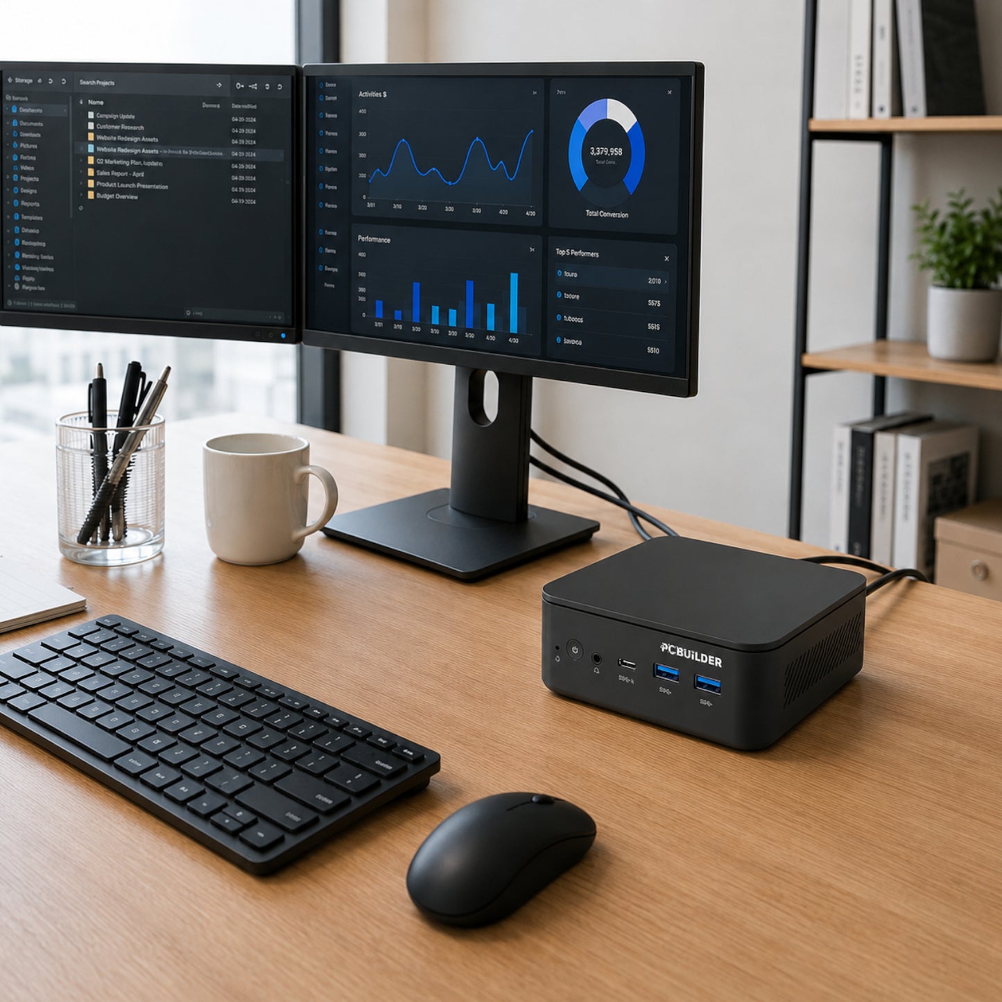 Pcbuilder Cube INTEL Core 3-100U 12GB DDR5 512GB Windows 11 Home Mini PC image 6