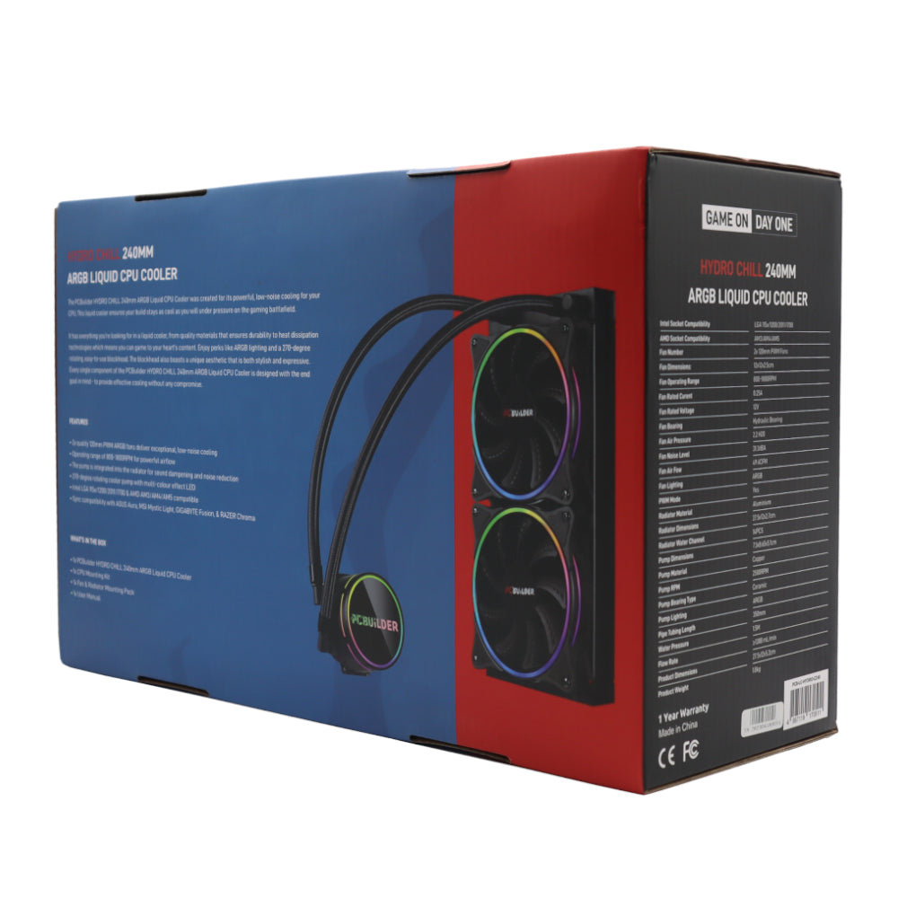 Pcbuilder Hydro Chill 240MM Aio Liquid CPU Cooler ARGB image 6