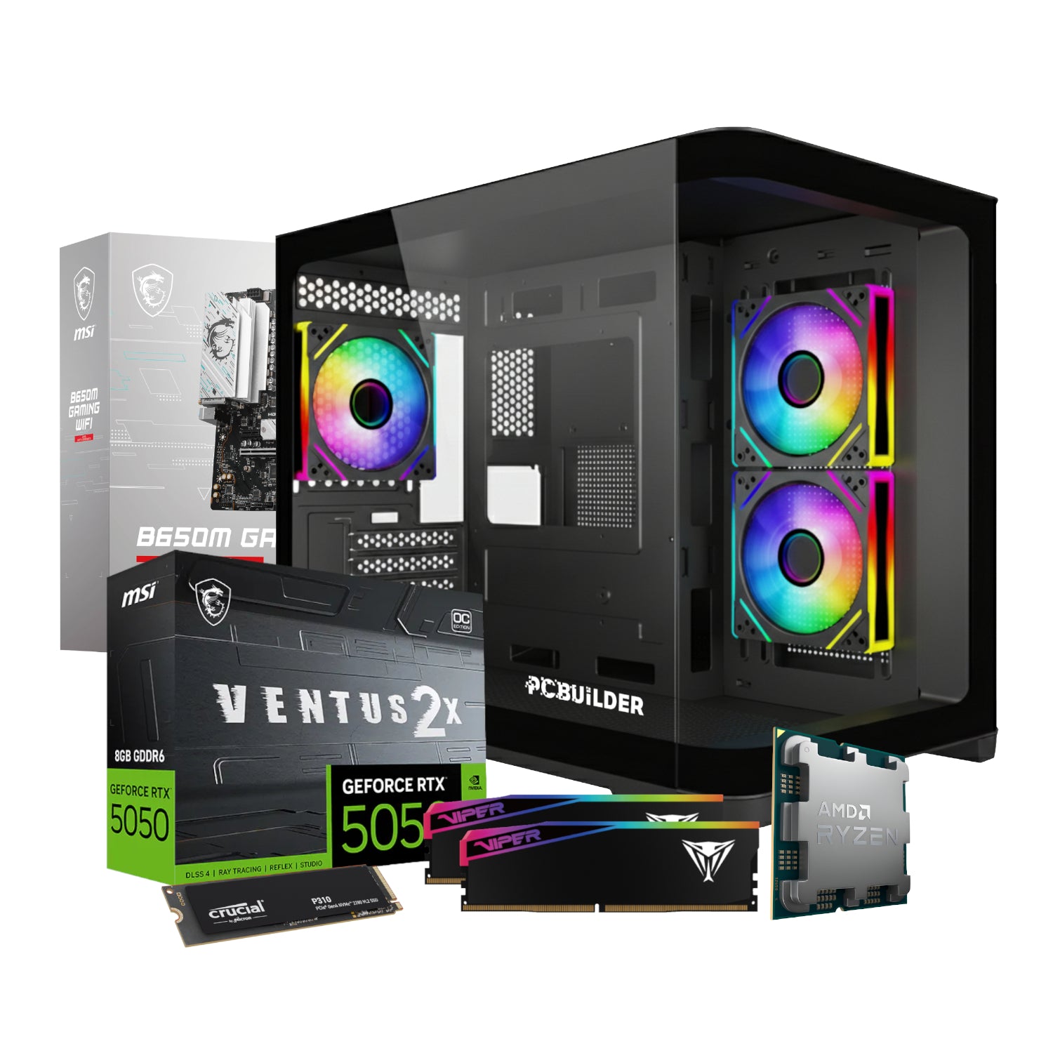 Pcbuilder Ryzen 5 8400F Recon Windows 11 Gaming PC image 2