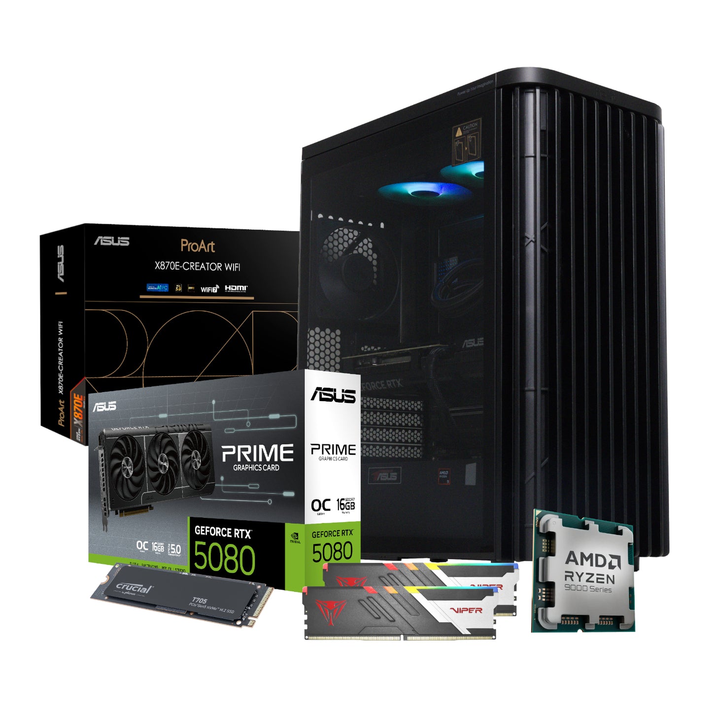 Pcbuilder Ryzen 9 9950X Rembrandt Windows 11 Creator PC image 2
