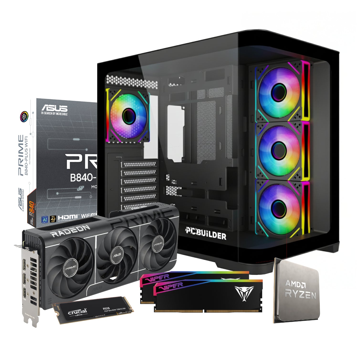 Pcbuilder Ryzen 5 7600 Seeker Windows 11 Gaming PC image 2