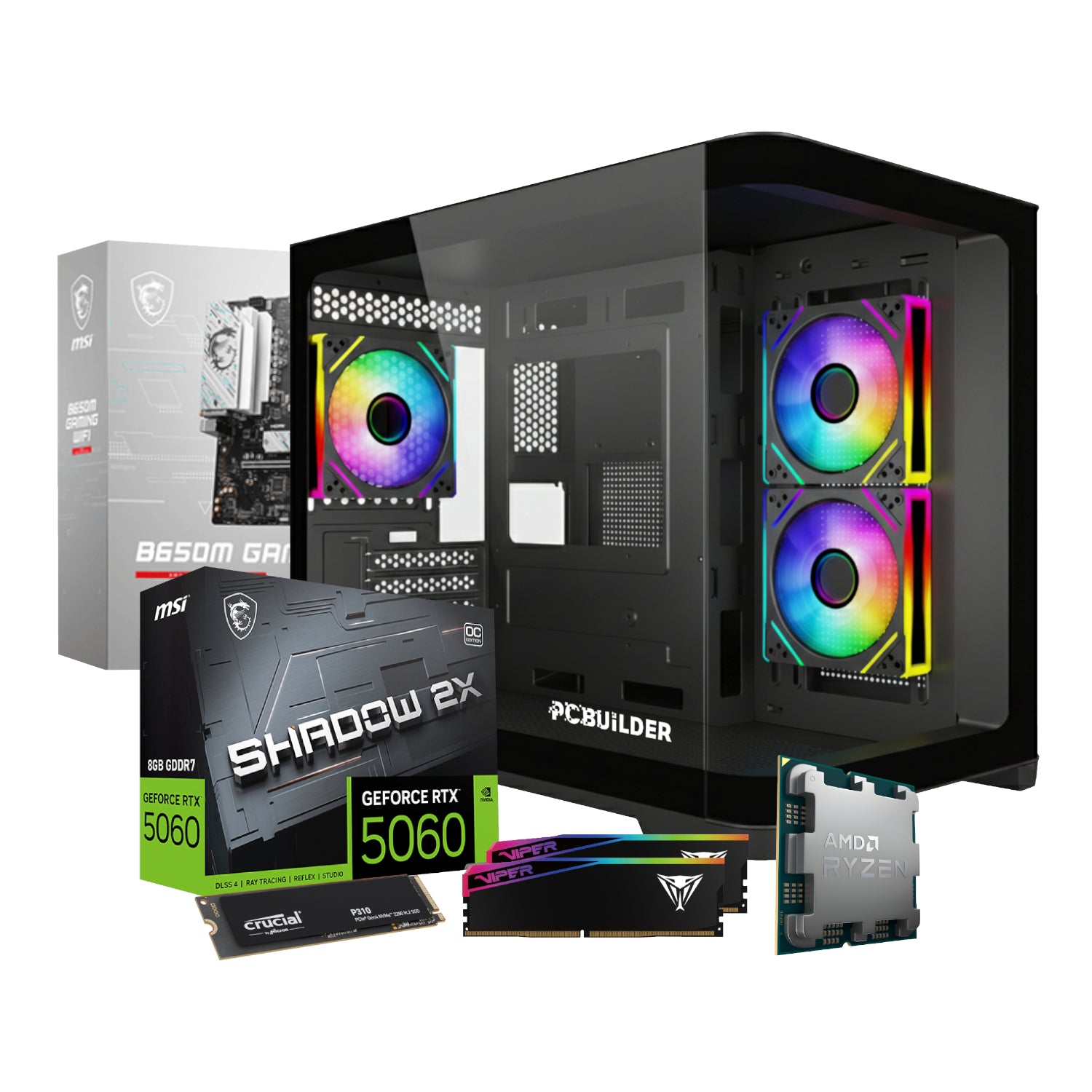 Pcbuilder Ryzen 5 7600 Specialist Windows 11 Gaming PC image 2