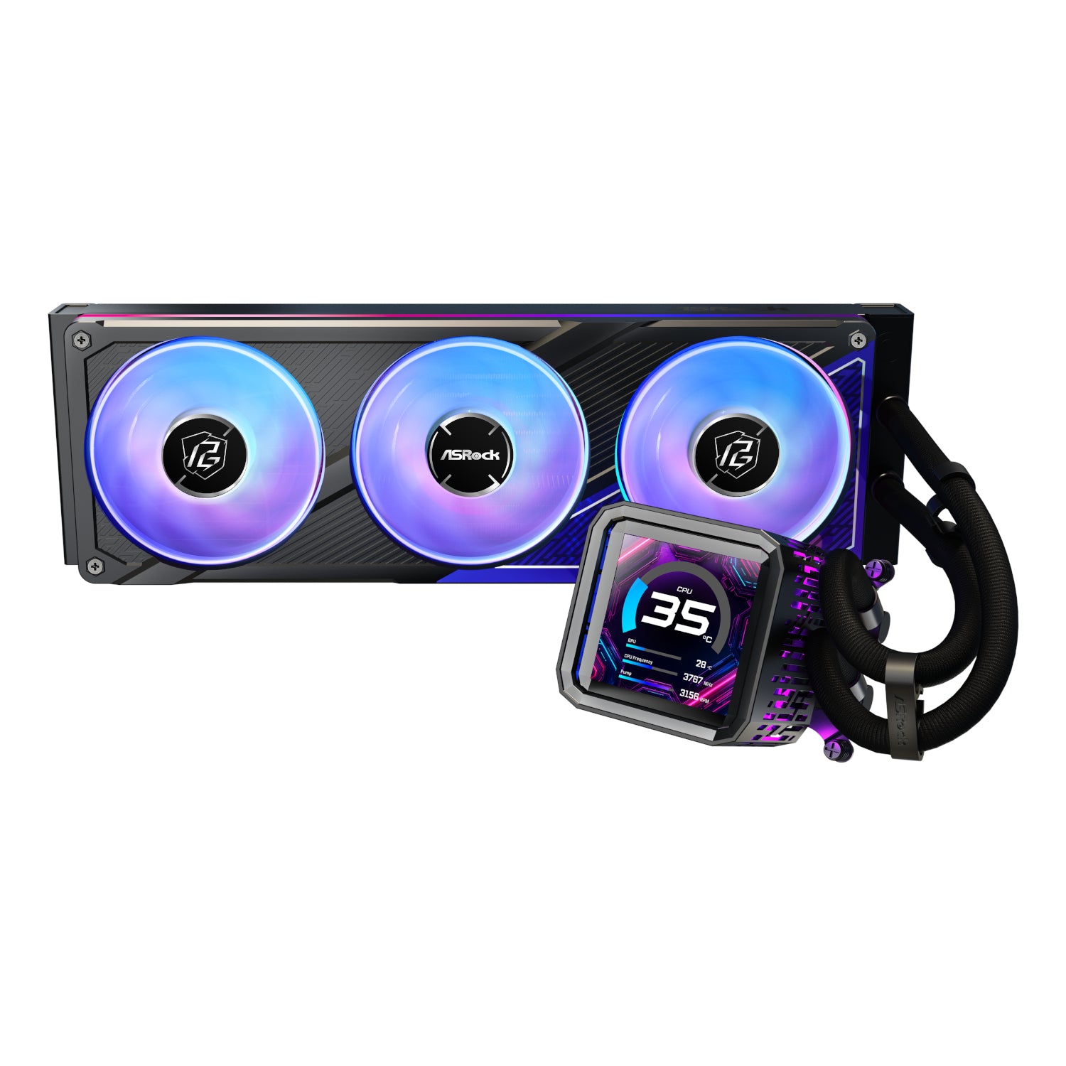 Asrock Phantom Gaming 360 Lcd All-In-One Liquid CPU Cooler Black image 2
