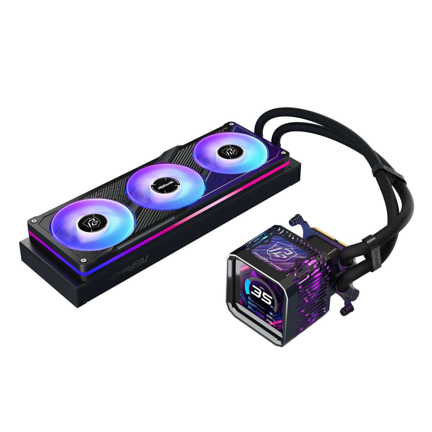 Asrock Phantom Gaming 360 Lcd All-In-One Liquid CPU Cooler Black image 3