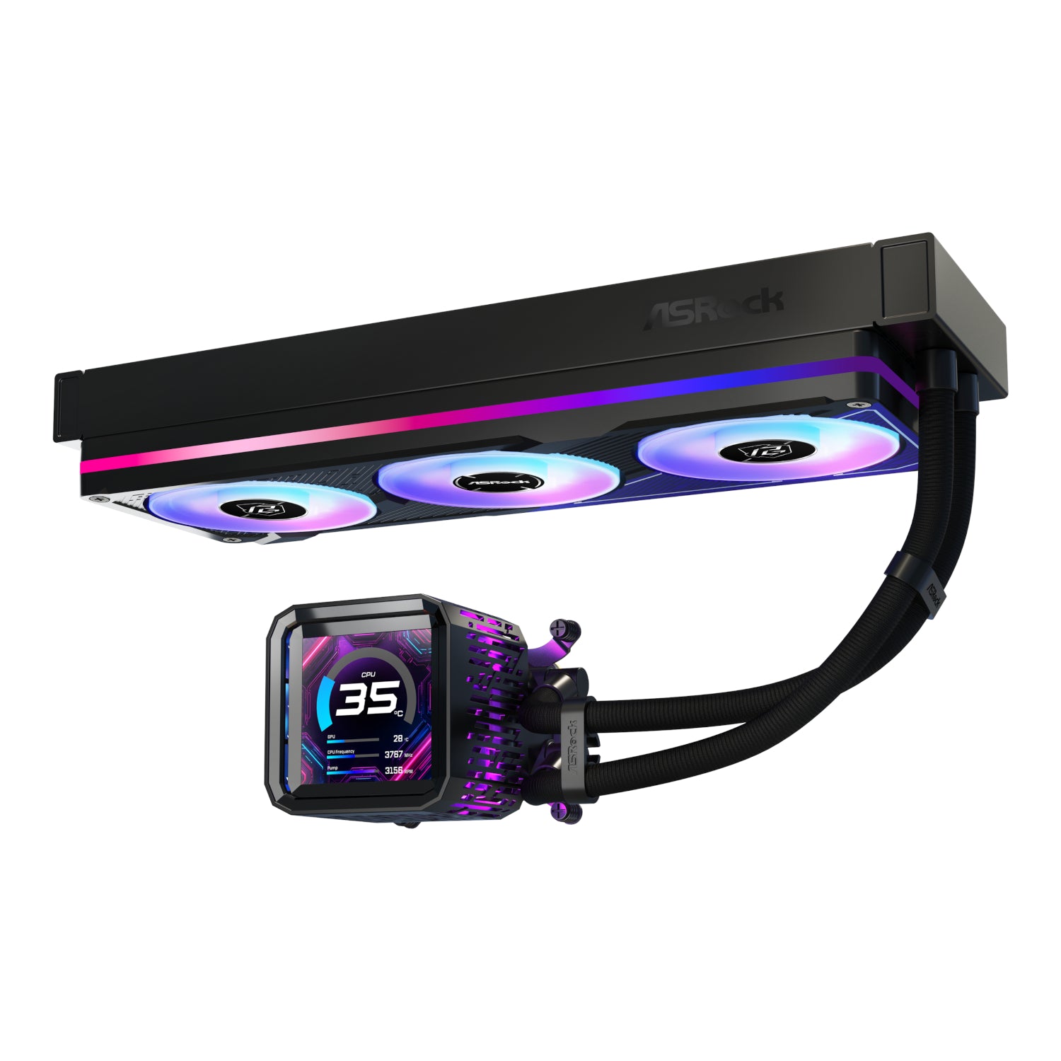 Asrock Phantom Gaming 360 Lcd All-In-One Liquid CPU Cooler Black image 4
