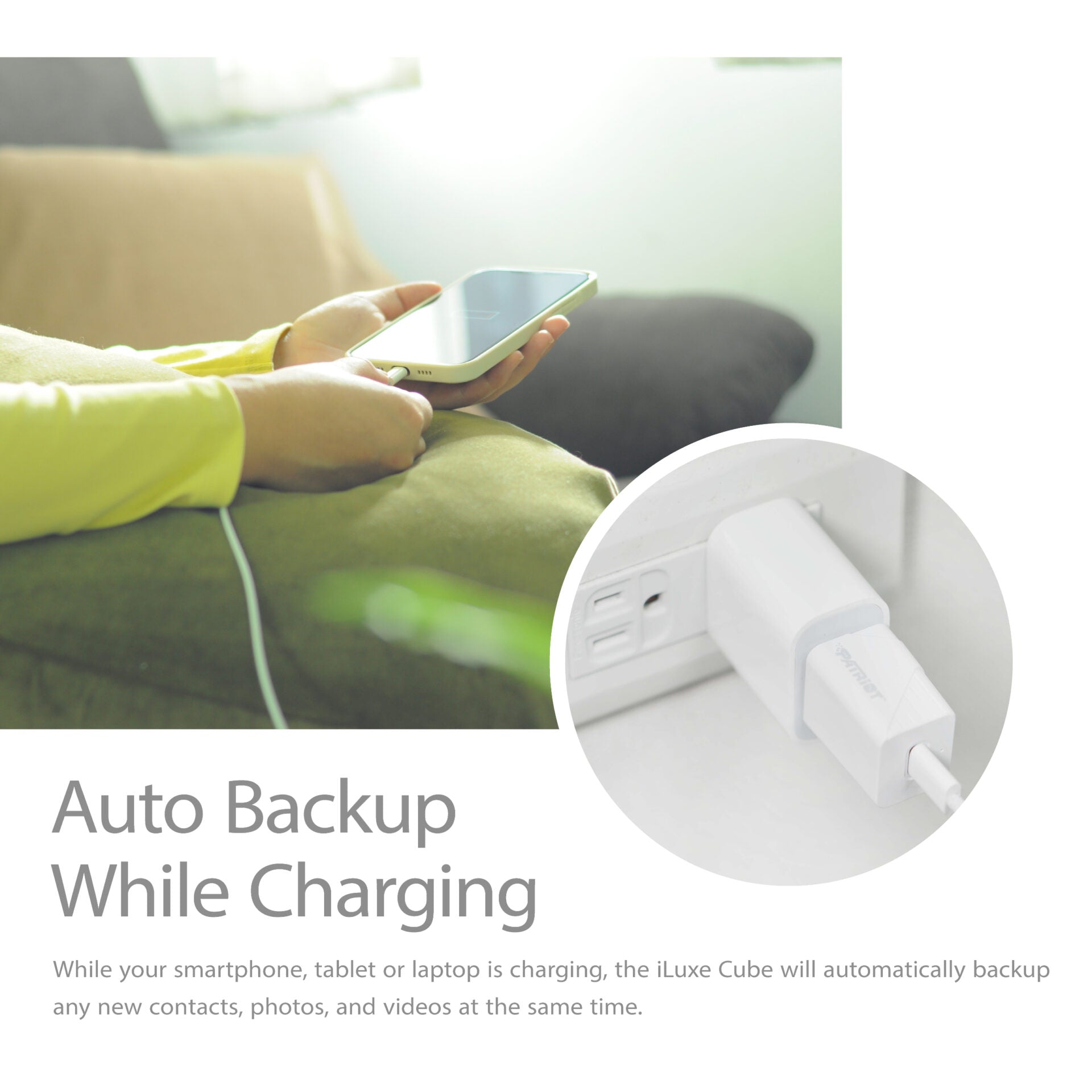 Patriot Iluxe Cube 256GB Type-C Smart Backup Solution White image 5
