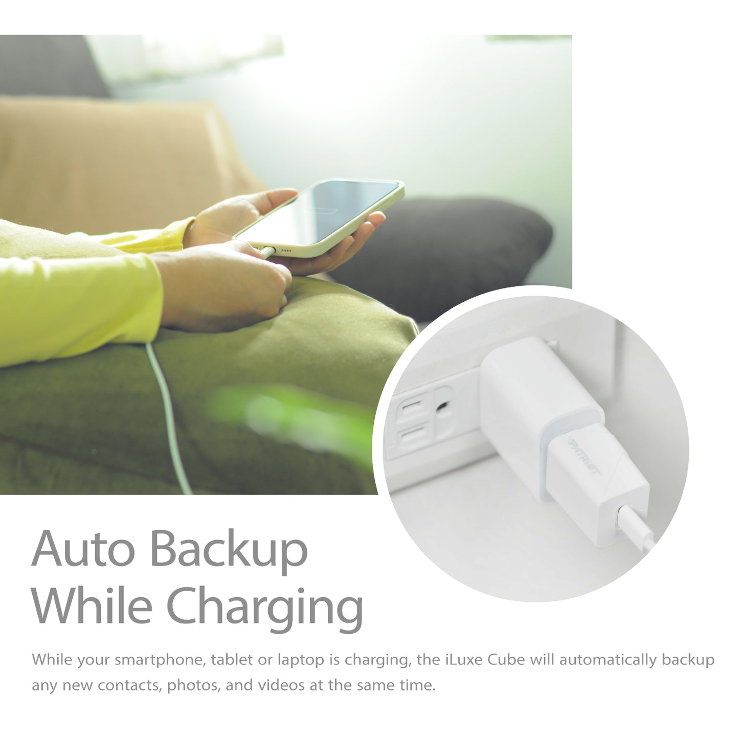 Patriot Iluxe Cube 512GB Type-C Smart Backup Solution White image 5