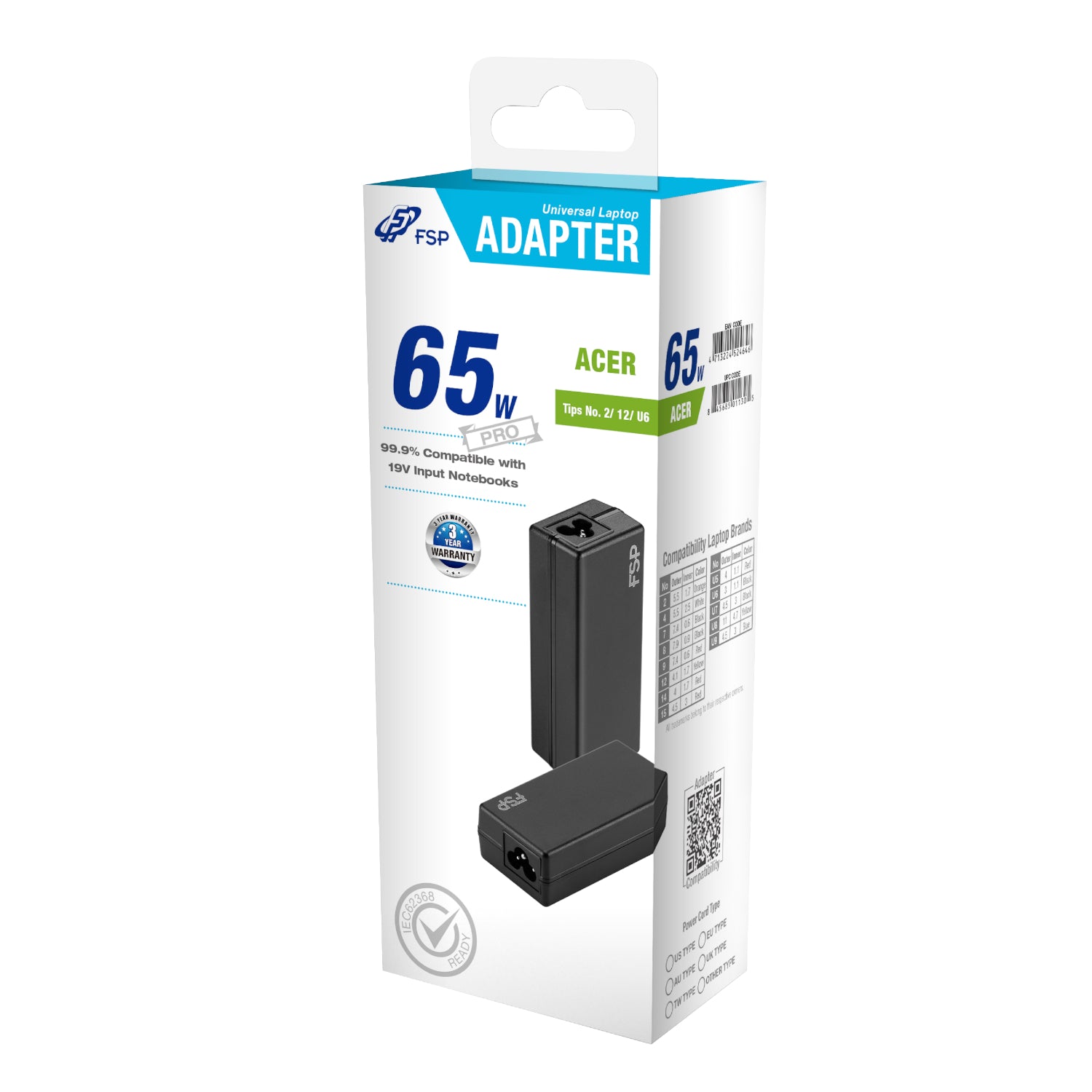 Fsp Pro 65W Universal Laptop Adapter – Acer image 5