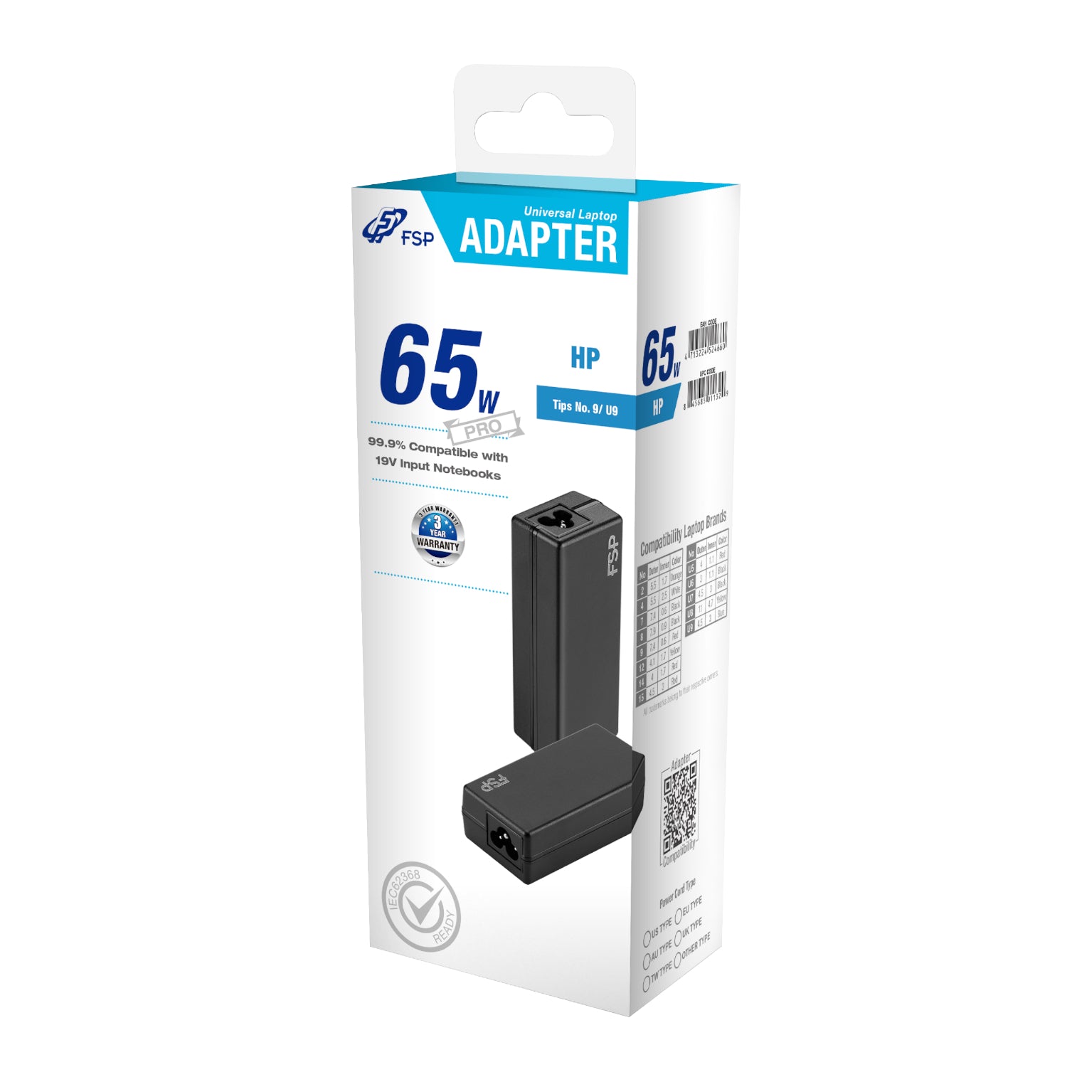 Fsp Pro 65W Universal Laptop Adapter – HP image 5