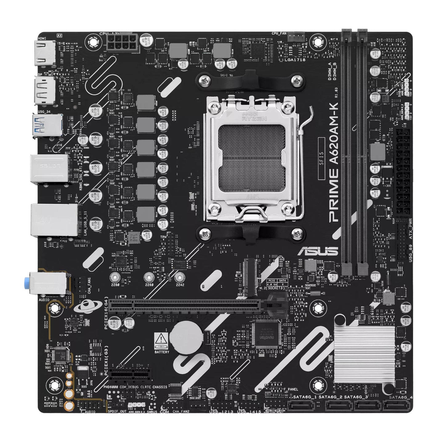 Asus Prime A620AM-K AM5 M-ATX Motherboard image 2