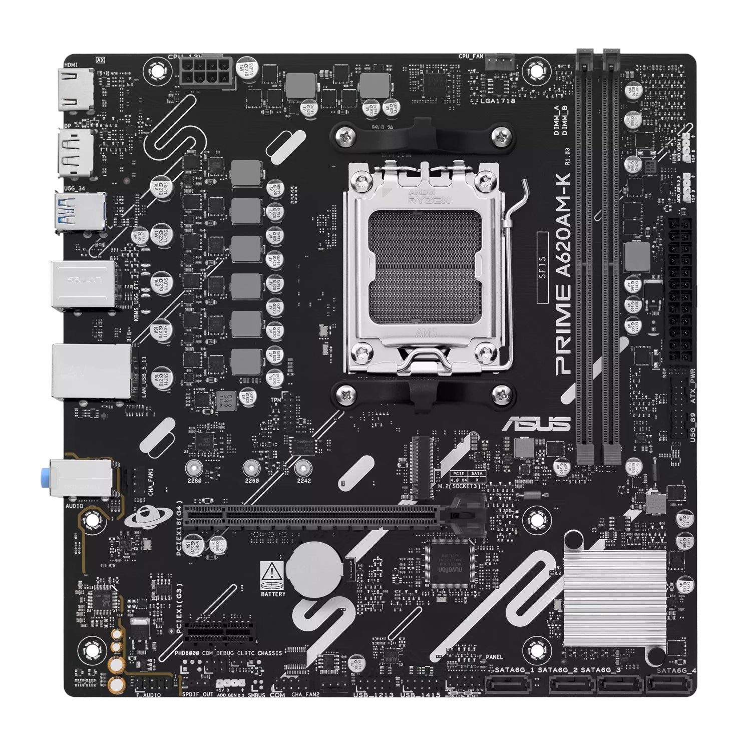Asus Prime A620AM-K AM5 M-ATX Motherboard image 2