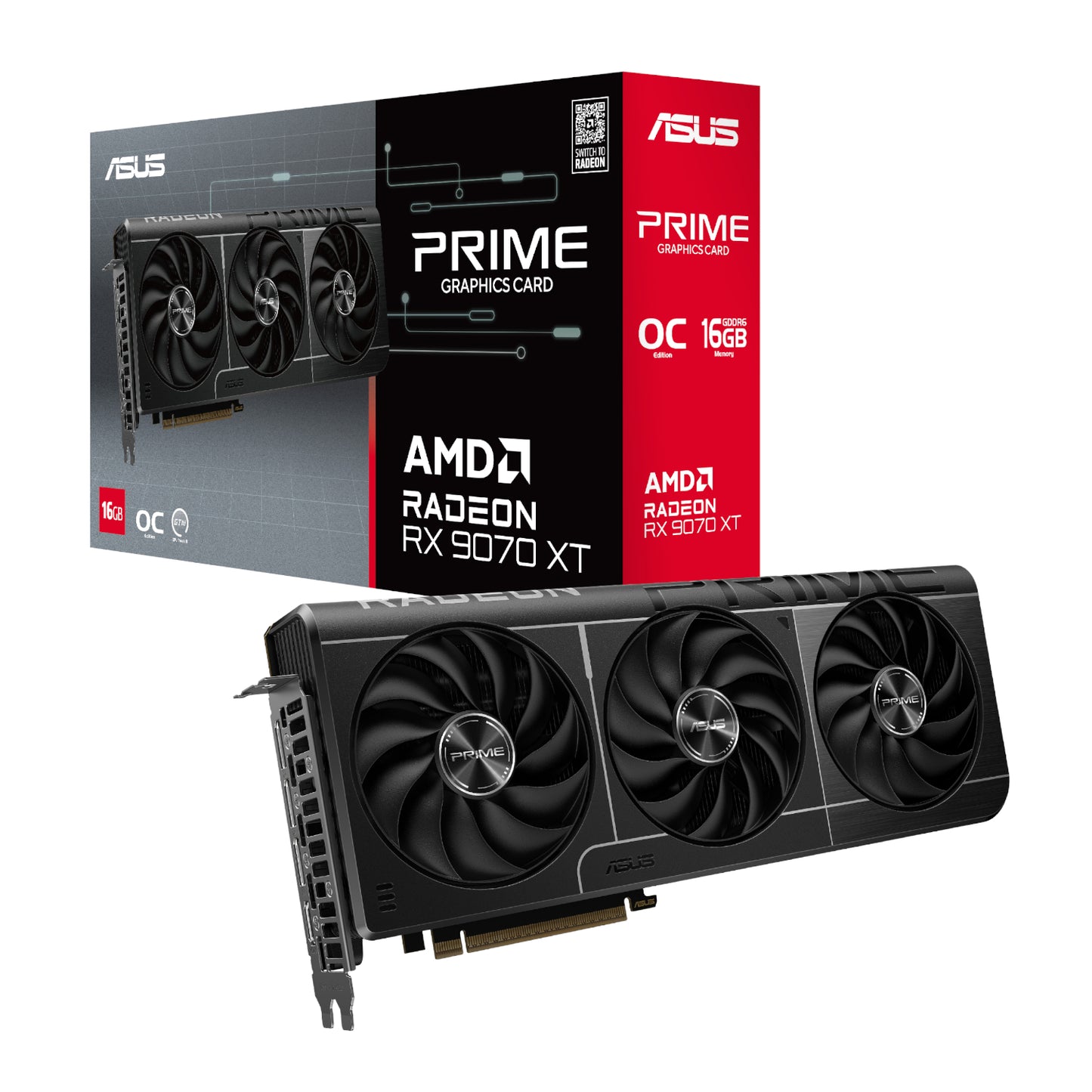 Asus Prime Radeon RX9070 Xt Oc Edition 16GB GDDR6 Graphics Card