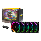 Antec Prizm 120 ARGB Case Fan 5 Pack + Controller Black