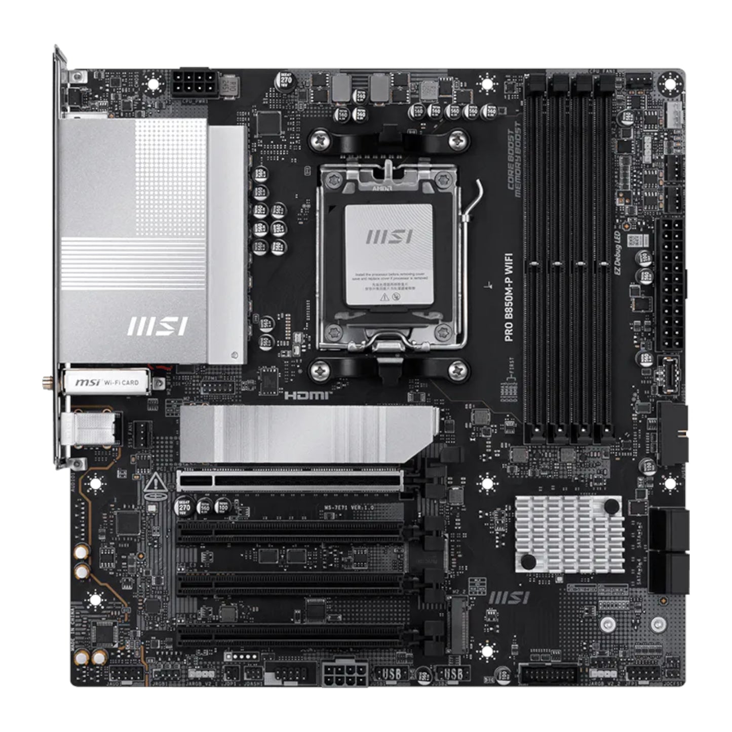 Msi Pro B850M-P WIFI AM5 MATX Motherboard image 2