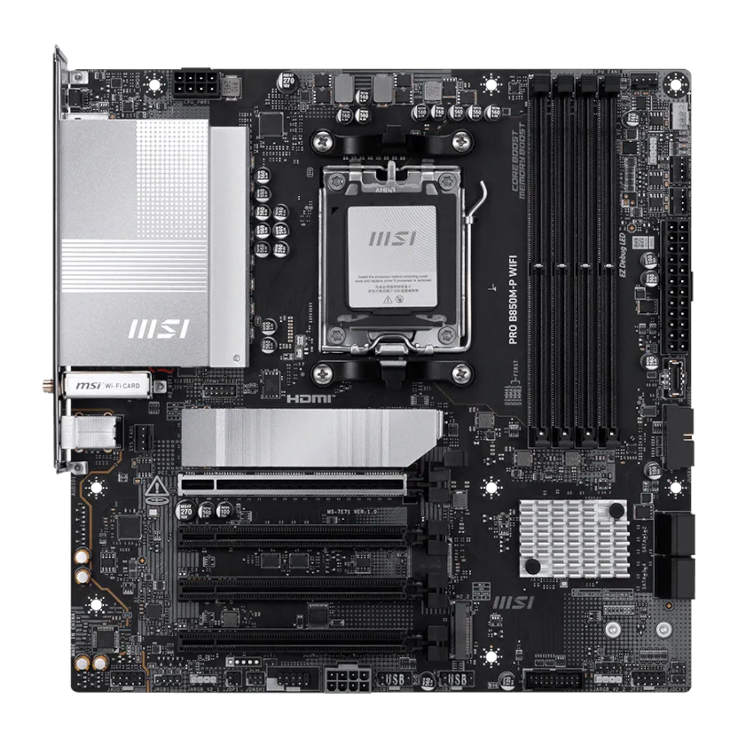 Msi Pro B850M-P WIFI AM5 MATX Motherboard image 2