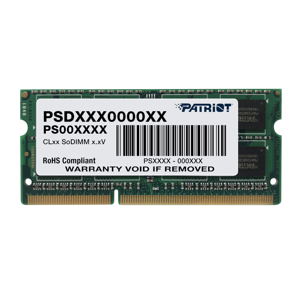 Patriot Signature Line 4GB 1600MHZ DDR3 Dual Rank SODIMM Notebook Memory