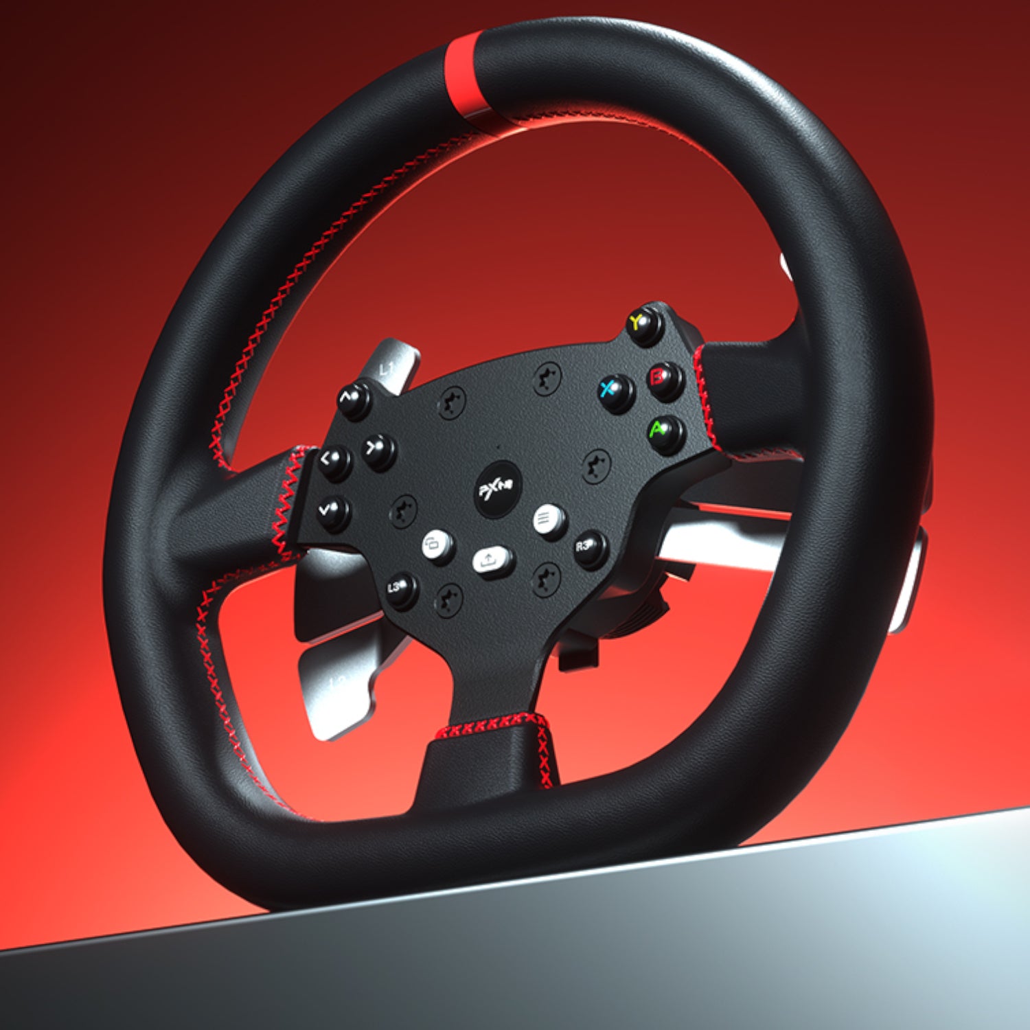 Pxn V10 Ultra 270/900° 3.2NM Direct Drive USB Steering Wheel With Hall Effect Dual Pedals image 3