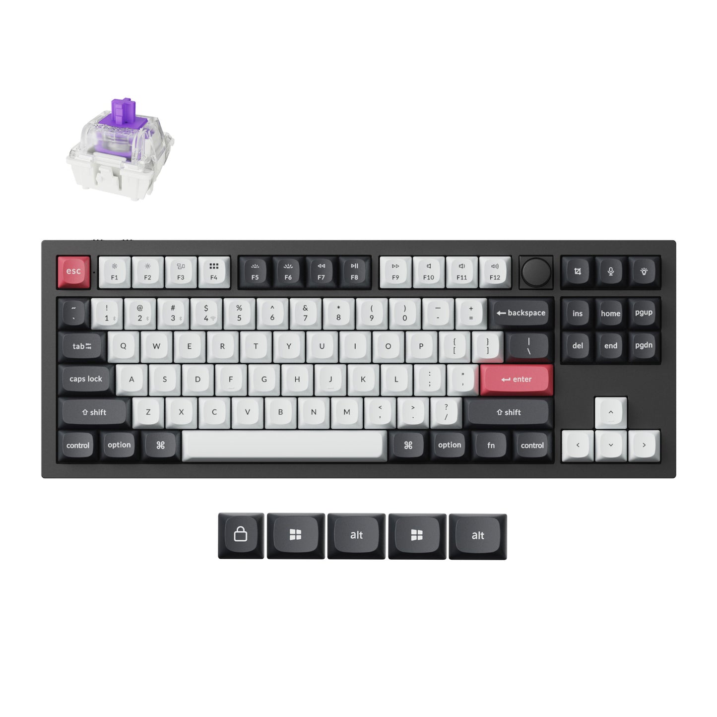 Keychron Q3 He Qmk 80% Wireless Custom Mechanical Keyboard (nebula Switch) – Carbon Black