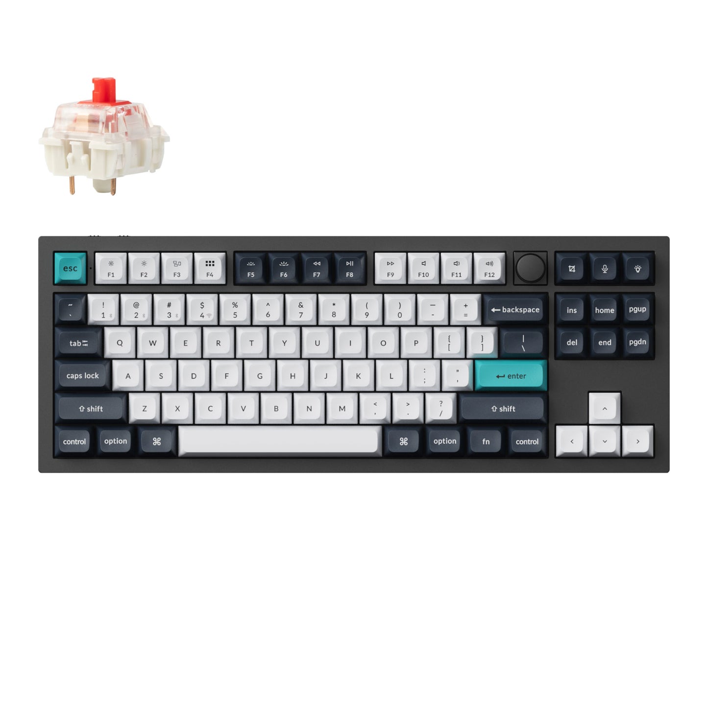Keychron Q3 Max 80% Full Assembled Knob Red Switch Hot-Swap Gateron Jupiter RGB Wireless Keyboard Black