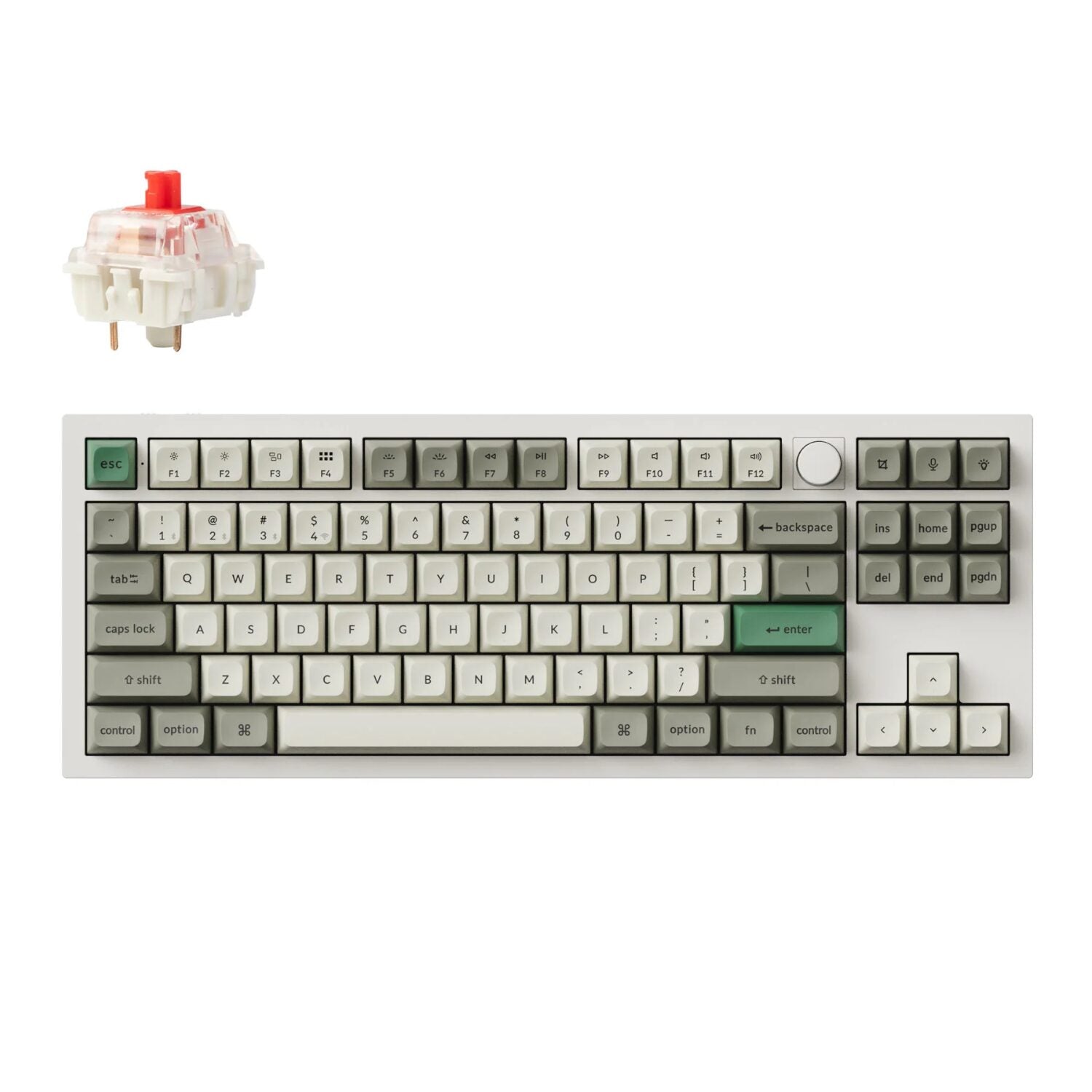 Keychron Q3 Max 80% Full Assembled Knob Red Switch Hot-Swap Gateron Jupiter RGB Wireless Keyboard Shell White