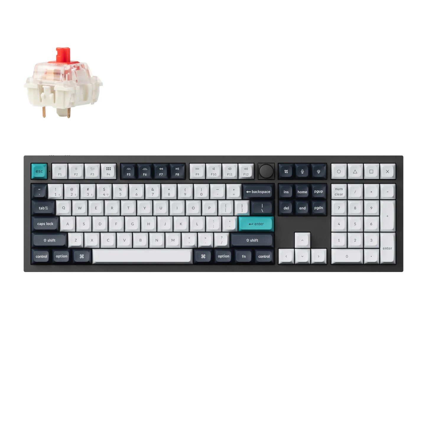 Keychron Q6 Max 100% Full Assembled Knob Red Switch Hot-Swap Gateron Jupiter RGB Wireless Keyboard Black