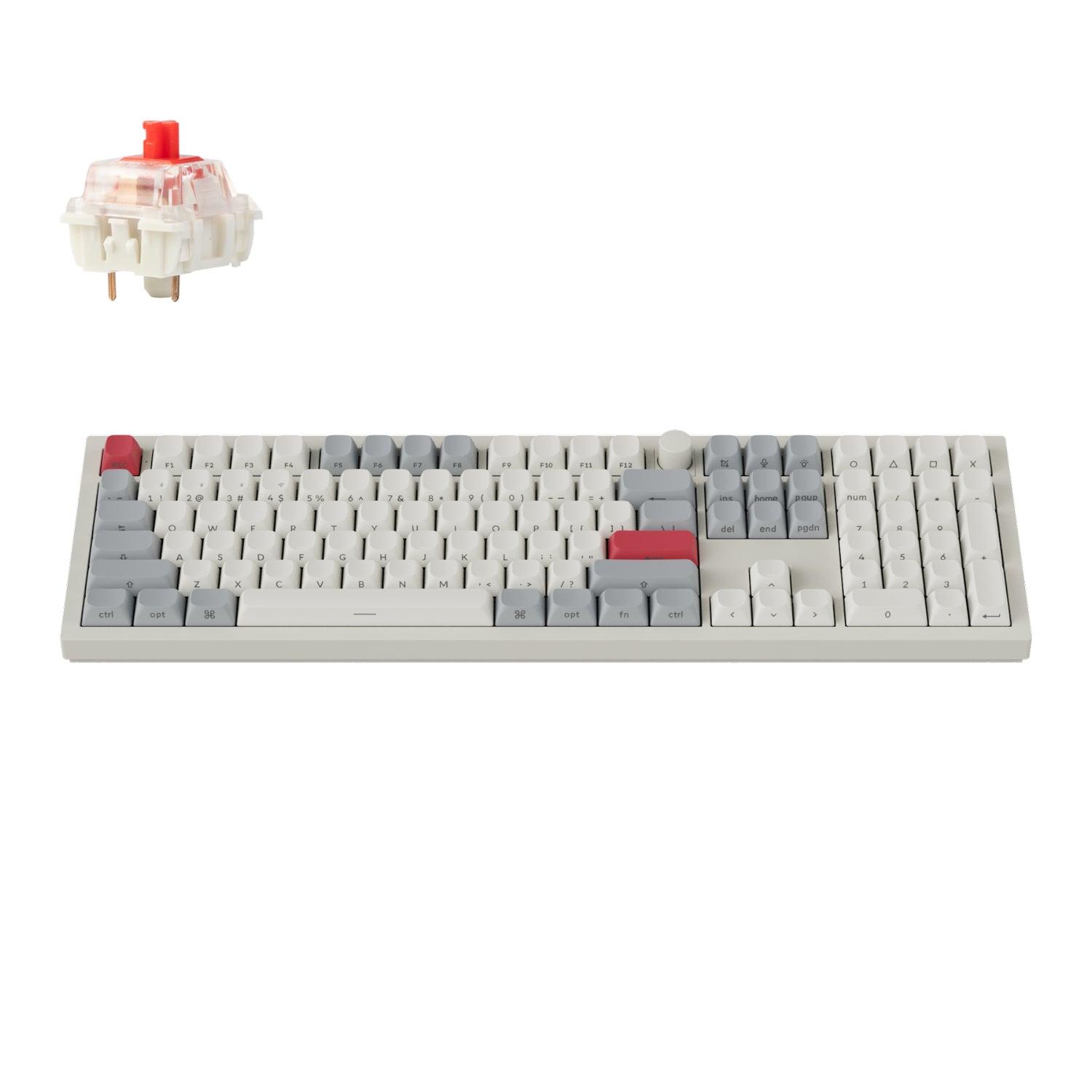 Keychron Q6 Max Qmk/Via Wireless Custom Mechanical Keyboard Osa Gateron Red Jupiter Switches Shell White