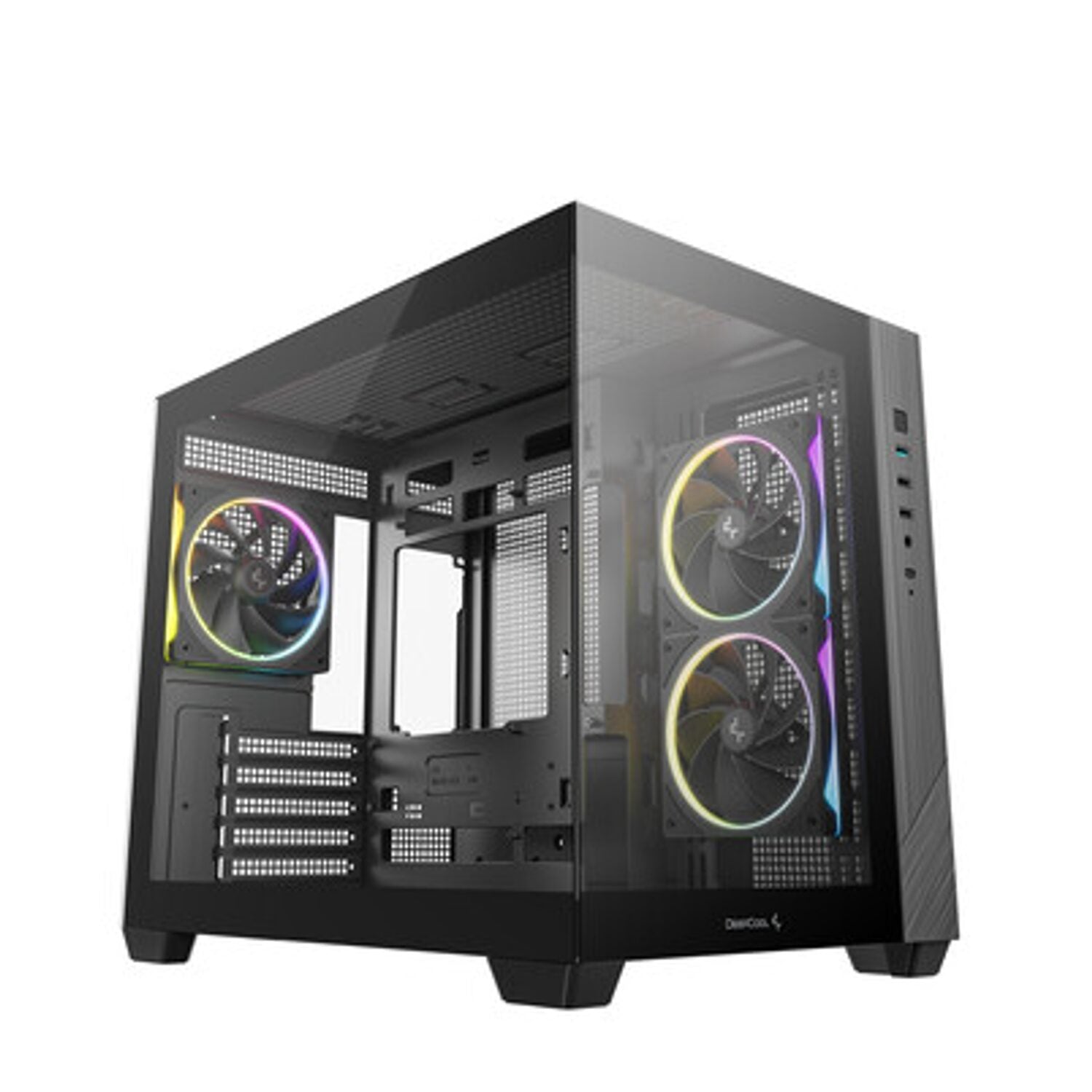 Deepcool CG330 3F Panoramic Dual-Chamber Micro-Atx Gaming Chassis Black