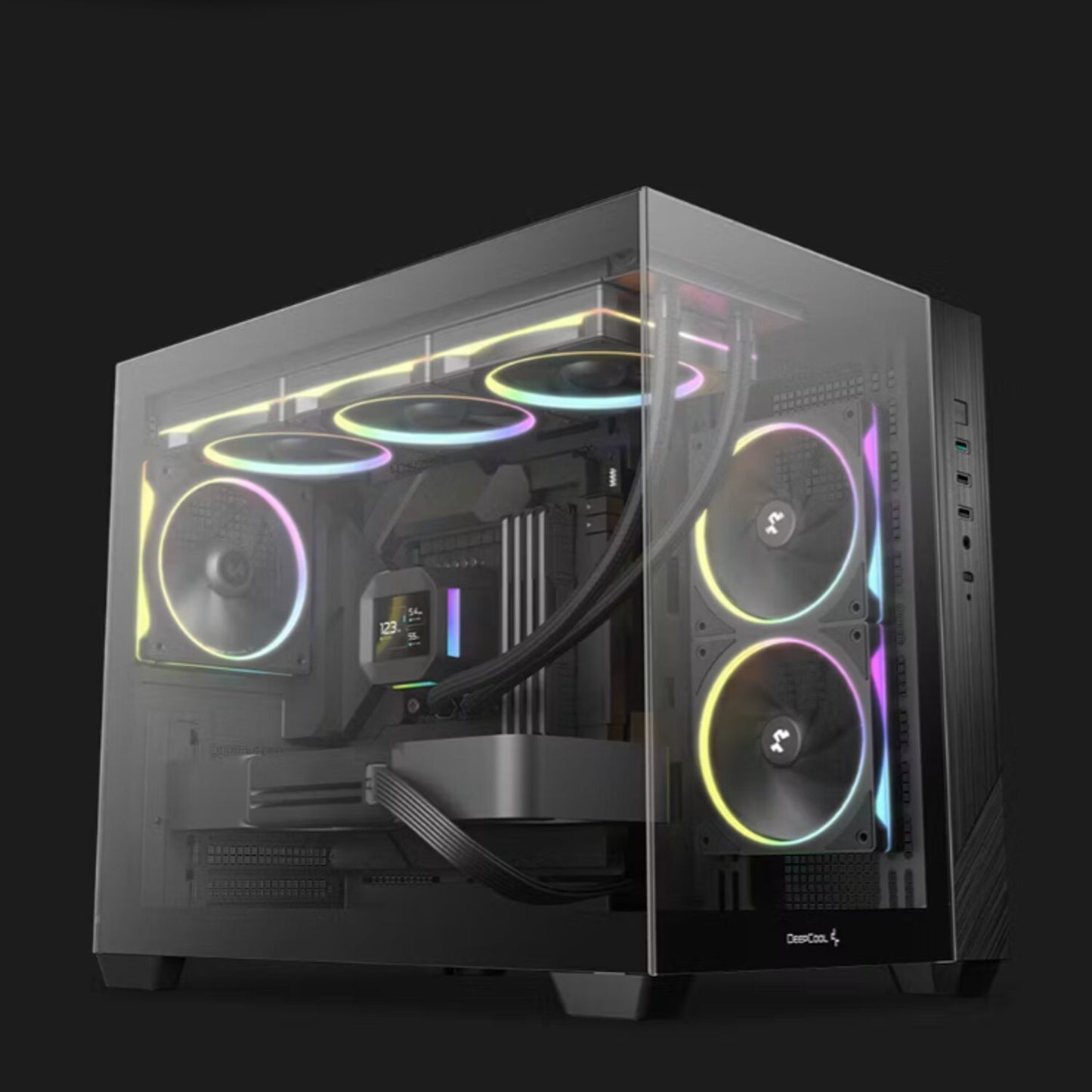 Deepcool CG330 3F Panoramic Dual-Chamber Micro-Atx Gaming Chassis Black image 4
