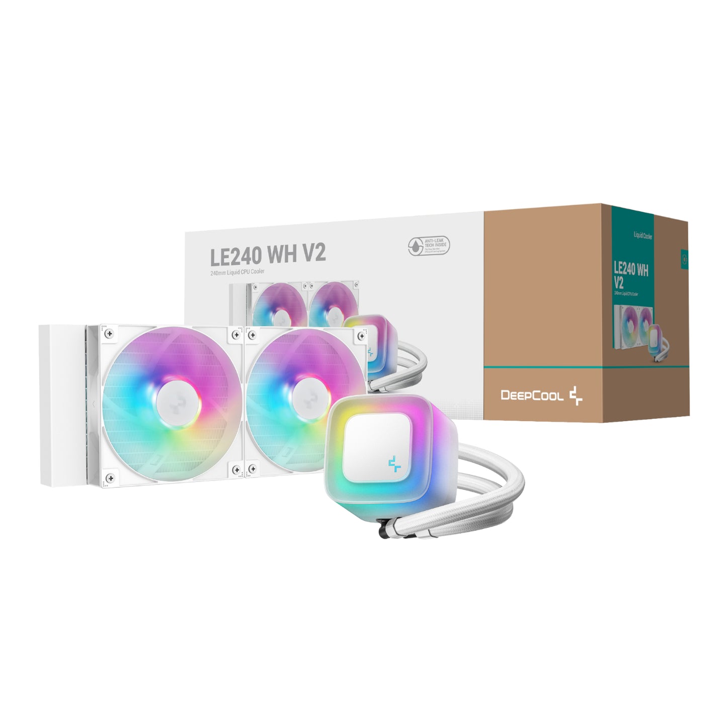 Deepcool LE240 V2 240MM ARGB Aio CPU Liquid Cooler White