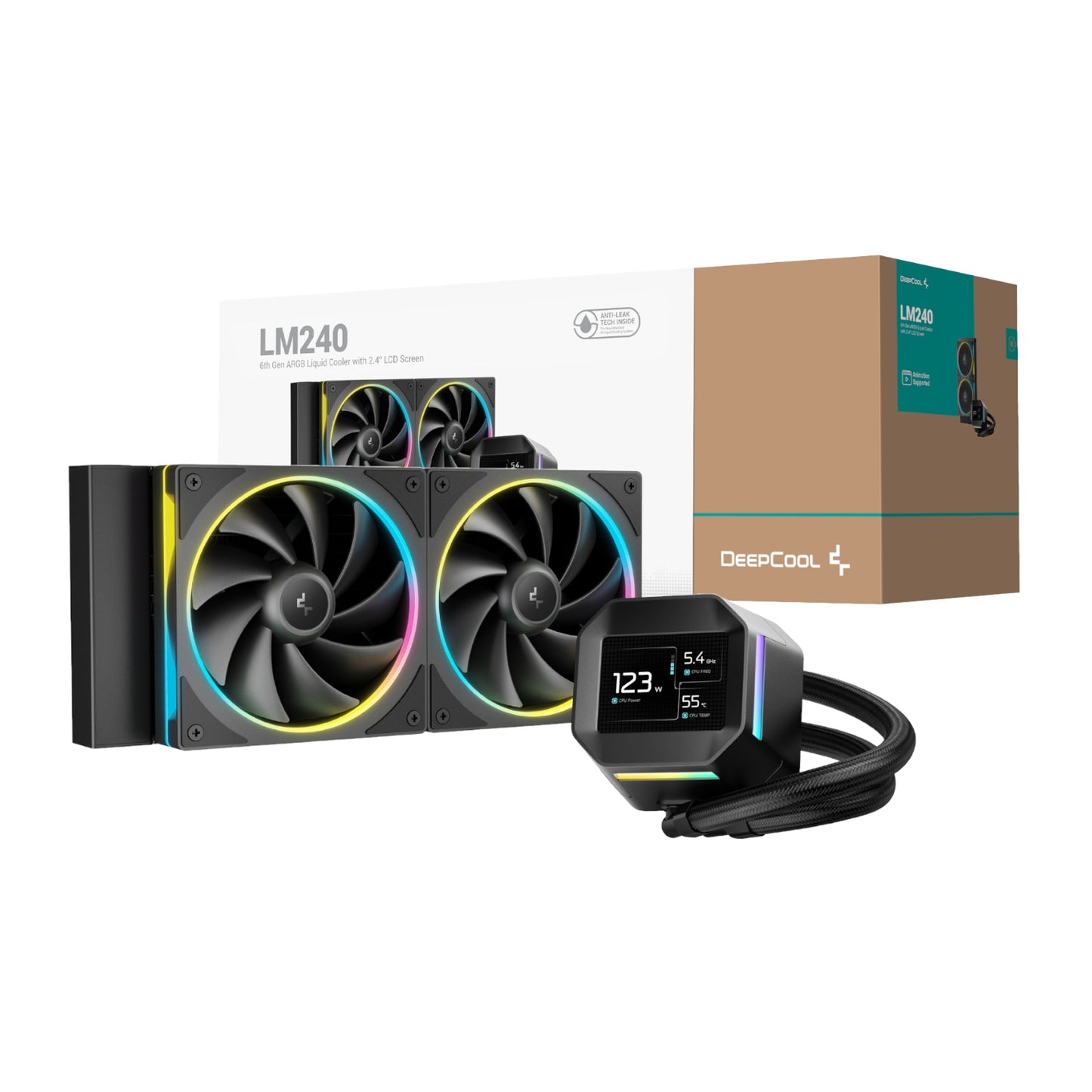 Deepcool LM240 ARGB 240MM Aio CPU Liquid Cooler Black