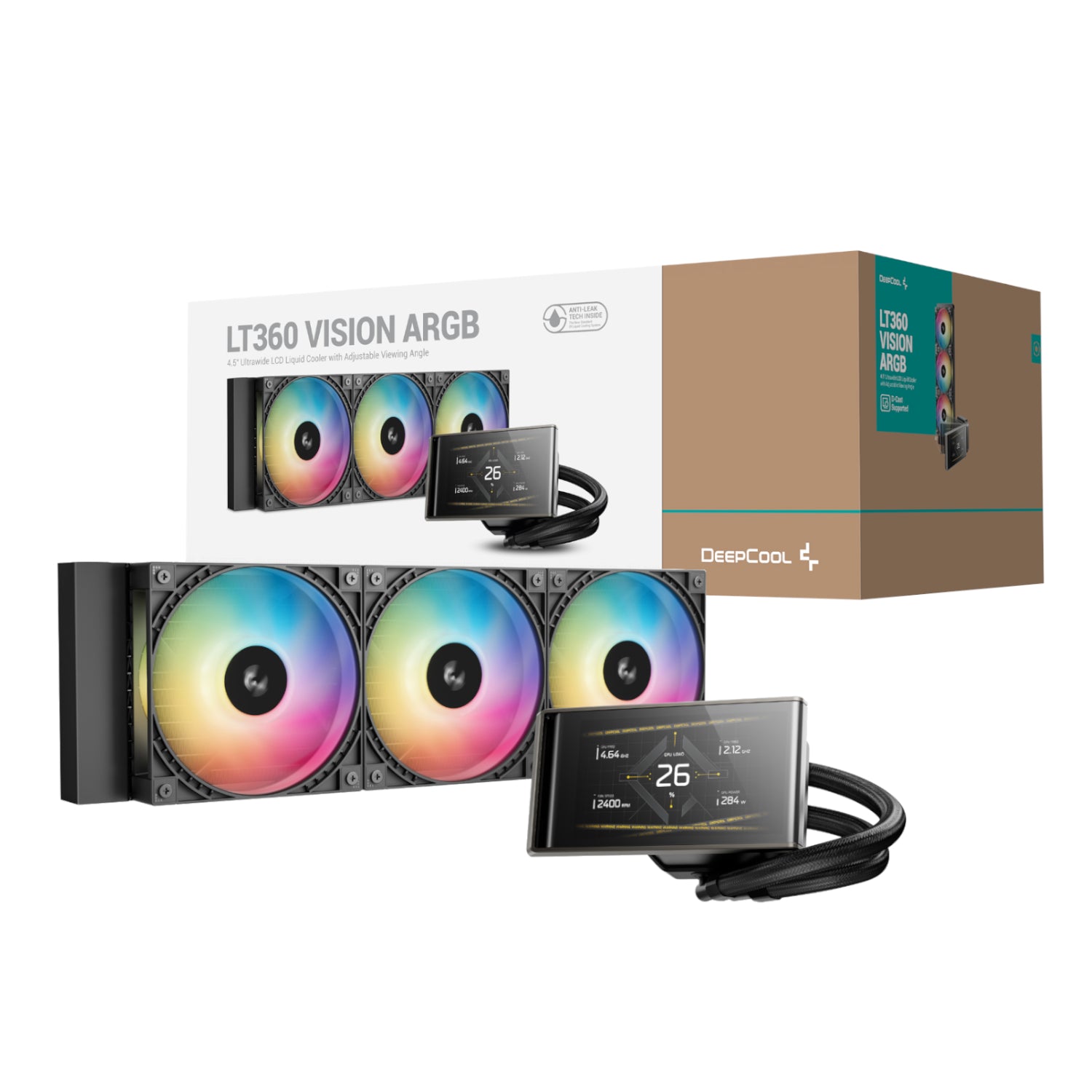 Deepcool LT360 Vision ARGB 4.5" Lcd All-In-One CPU Liquid Cooler Black